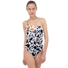 Zappwaits - Words Classic One Shoulder Swimsuit by zappwaits