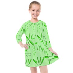 Electric Lime Kids  Quarter Sleeve Shirt Dress