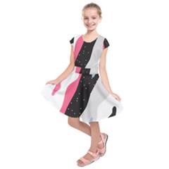 Abstract Space Pattern Design Kids  Short Sleeve Dress by brightlightarts