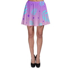 Abstract Floral Leaves Pattern Skater Skirt by brightlightarts