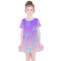 Abstract Floral Leaves Pattern Kids  Simple Cotton Dress by brightlightarts