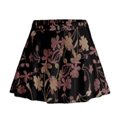 Dark Floral Ornate Print Mini Flare Skirt by dflcprintsclothing