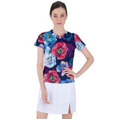 Flowers Pattern Women s Sports Top by Sparkle