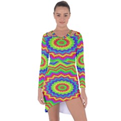 Masaic Colorflower Asymmetric Cut-out Shift Dress by Sparkle
