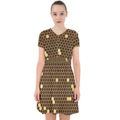 Gold Honeycomb On Brown Adorable In Chiffon Dress