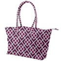 Two Tone Lattice Pattern Canvas Shoulder Bag View1