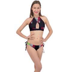 Abstract Tiles Cross Front Halter Bikini Set by essentialimage