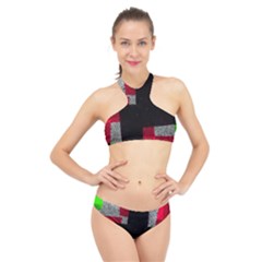 Abstract Tiles High Neck Bikini Set by essentialimage