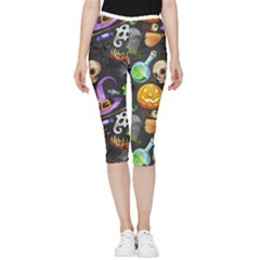 Halloween Inside Out Lightweight Velour Capri Leggings  by Angelandspot