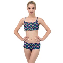Geo Rainbow Stroke Layered Top Bikini Set by tmsartbazaar