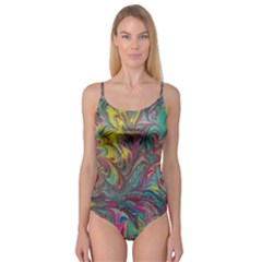 Abstract Marbling Camisole Leotard 