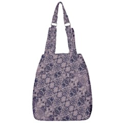 Violet Textured Mosaic Ornate Print Center Zip Backpack by dflcprintsclothing