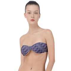 Violet Textured Mosaic Ornate Print Classic Bandeau Bikini Top  by dflcprintsclothing