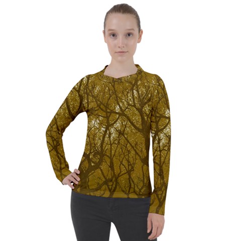 Forest Landscape Illustration 2 Women s Pique Long Sleeve Tee by dflcprintsclothing