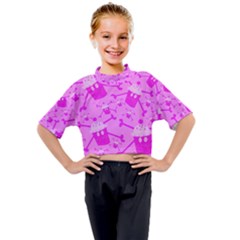 Cupycakespink Kids Mock Neck Tee