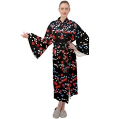 Multicolored Bubbles Motif Abstract Pattern Maxi Velour Kimono by dflcprintsclothing