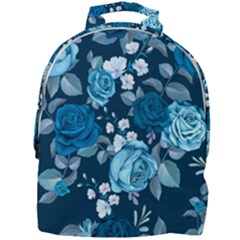 Blue Floral Print  Mini Full Print Backpack by designsbymallika