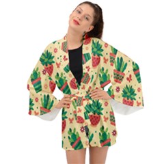 Cactus Love  Long Sleeve Kimono by designsbymallika