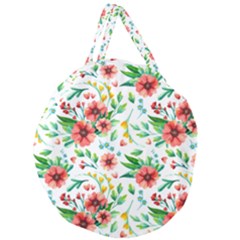 Beautiful Orange Flowers Giant Round Zipper Tote by designsbymallika