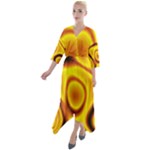 Golden Honey Quarter Sleeve Wrap Front Maxi Dress