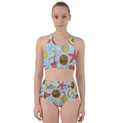 Tropical Pattern Racer Back Bikini Set by GretaBerlin