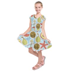 Tropical Pattern Kids  Short Sleeve Dress by GretaBerlin