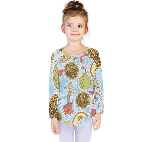 Tropical Pattern Kids  Long Sleeve Tee by GretaBerlin