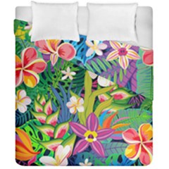 Colorful Floral Pattern Duvet Cover Double Side (california King Size) by designsbymallika