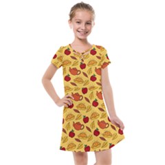 Apple Pie Pattern Kids  Cross Web Dress by designsbymallika
