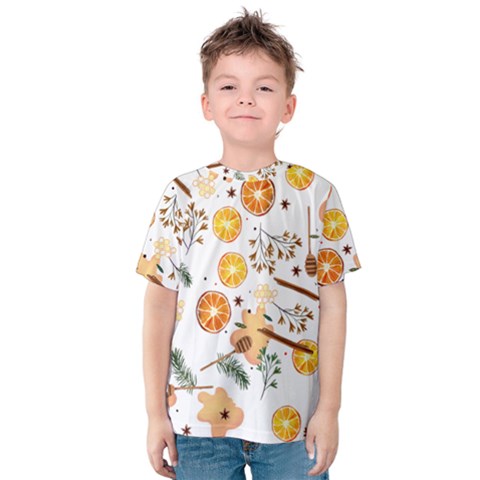 Honey Bee Pattern Kids  Cotton Tee by designsbymallika