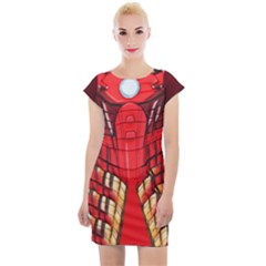 Superhero Cap Sleeve Bodycon Dress
