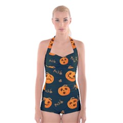Halloween Boyleg Halter Swimsuit  by Sobalvarro