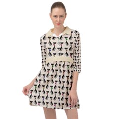 Lady Cat Pattern, Cute Cats Theme, Feline Design Mini Skater Shirt Dress by Casemiro