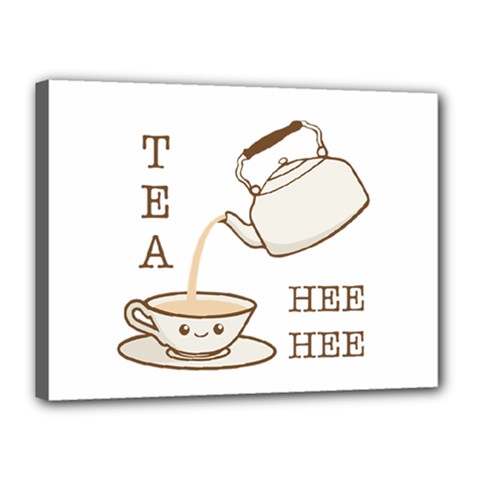 Tea Hee Hee Canvas 16  X 12  (stretched) by CuteKingdom