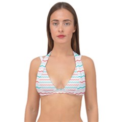 Aqua Coral Waves Double Strap Halter Bikini Top by CuteKingdom