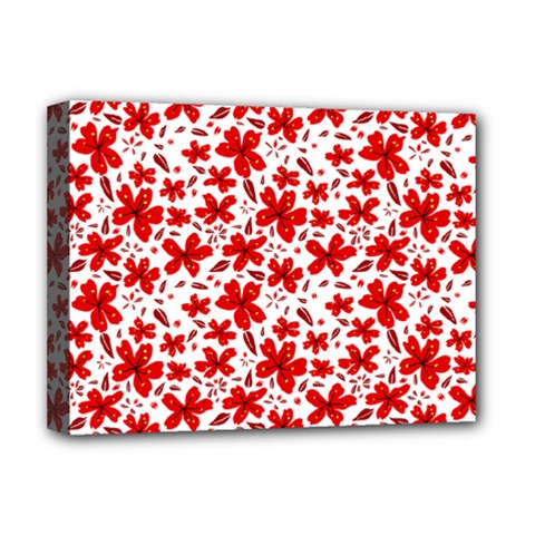 Red Flowers Deluxe Canvas 16  X 12  (stretched)  by CuteKingdom