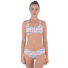 Aqua Coral Circles Criss Cross Bikini Set by CuteKingdom