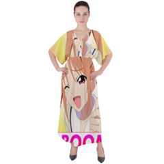 Ok Boomer V-neck Boho Style Maxi Dress by Dimedrolisimys