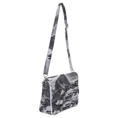 Fitz Roy And Poincenot Mountains, Patagonia Argentina Shoulder Bag With Back Zipper by dflcprintsclothing