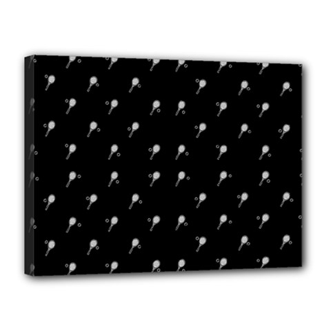 Black And White Tennis Motif Print Pattern Canvas 16  X 12  (stretched) by dflcprintsclothing