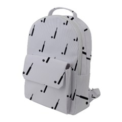 Black And White Cricket Sport Motif Print Pattern Flap Pocket Backpack (large) by dflcprintsclothing