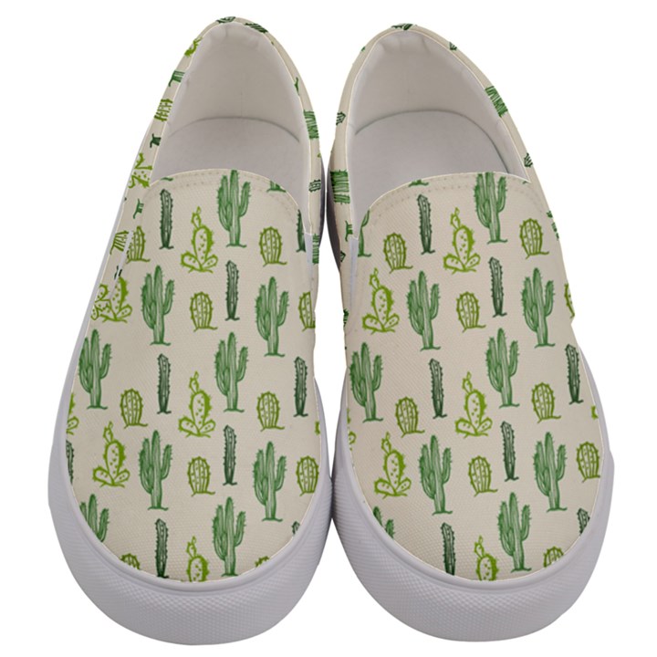 Cactus pattern Men s Canvas Slip Ons