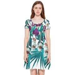 Tropical Flowers Inside Out Cap Sleeve Dress by goljakoff