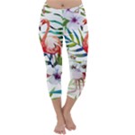 Tropical flamingo Capri Winter Leggings 