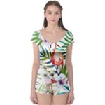 Tropical flamingo Boyleg Leotard 