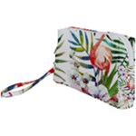 Tropical flamingo Wristlet Pouch Bag (Small)