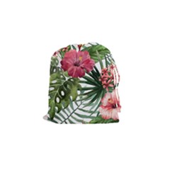 Monstera Flowers Drawstring Pouch (small) by goljakoff
