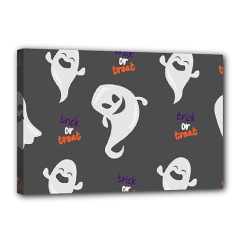 Halloween Ghost Trick Or Treat Seamless Repeat Pattern Canvas 18  X 12  (stretched) by KentuckyClothing