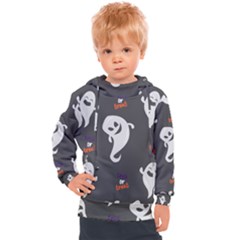 Halloween Ghost Trick Or Treat Seamless Repeat Pattern Kids  Hooded Pullover by KentuckyClothing