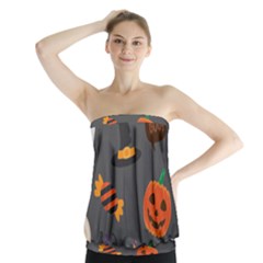 Halloween Themed Seamless Repeat Pattern Strapless Top by KentuckyClothing